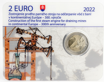 Slovaquie Coincard 2 Euros Commémo. BU SLOVAQUIE 2022 - 300 ans de la première machine à vapeur industrielle