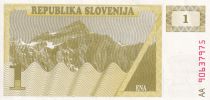Slovenia 1 Tolar - Mountain - 1990 - Serial AA - UNC - P.1