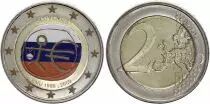 Slovenia 2 Euros - 10 years EMU - Colorised - 2009 - Bimetallic