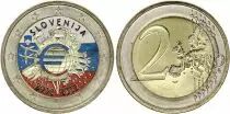 Slovenia 2 Euros - 10 years of the Euro - Colorised - 2012