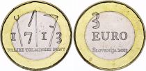 Slovenia 3 Euros - 300 years of the Tolmin rise up - 2013 - Bimetalic
