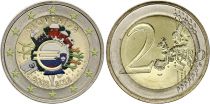 Slovénie 2 Euros - 10 ans de l\'Euro - Colorisée - 2012