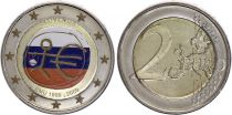Slovénie 2 Euros - 10 ans UEM - Colorisée - 2009 - Bimétallique