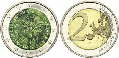 Slov�nie 2 Euros - Jardin Botanique de Ljubljana - Coloris�e - 2010