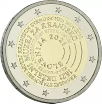 Slov&eacute;nie 2 Euros Comm&eacute;mo. BE SLOVENIE 2021 - 200 ans de la Fondation du 1er Mus&eacute;e de Slov&eacute;nie