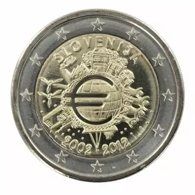 Slov�nie 2 Euros Comm�mo. SLOVENIE 2012 - 10 ans de l\'Euro