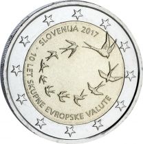 Slovénie 2 Euros Commémo. SLOVENIE 2017 - 10 ans d\'euro en Slovénie