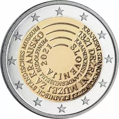 Slov�nie 2 Euros Comm�mo. SLOVENIE 2021 - 200 ans de la Fondation du 1er Mus�e de Slov�nie