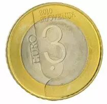 Slov&eacute;nie 3 Euros Comm&eacute;mo. SLOVENIE 2010 - Ljubjana  capitale mondiale du livre