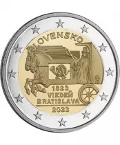 Slowakei 200 years of horse mail between Vienna and Bratislava - 2 Euros Commemo. UNC 2023