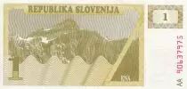 Slowenien 1 Tolar - Mountain - 1990 - Serial AA - UNC - P.1