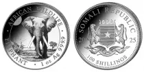 Somalia  1 Ounce Silver Somalia 2025 - Elephant - 100 Shillings