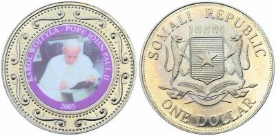 Somalia 1 Dollar John-Paul II - At Work - 2005 - Colored