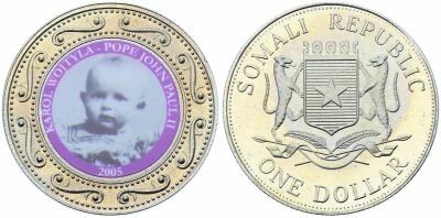Somalia 1 Dollar John-Paul II - Baby - 2005 - Colored