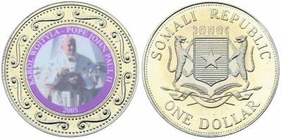 Somalia 1 Dollar The Life of John Paul II - 2005 - Colored