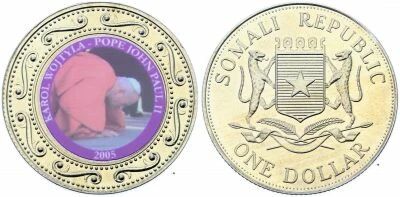 Somalia 1 Dollar The Life of John Paul II - 2005 - Colored