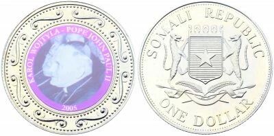 Somalia 1 Dollar The Life of John Paul II - 2005 - Colored