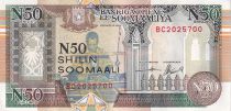 Somalia 50 N. Shillings - Men working loom - Children and donkey - 1991 - Serial BC - P.R2