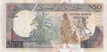 Somalie 50 N. Shillings - Homme tissant - enfants, âne - 1991 - Série BC - P.R2
