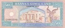 Somaliland 50 Shillings -  Greater Kudu, Traders and camels - 2002 Serial CH