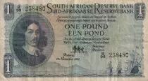 South Africa 1 Pound - Jan Van Riebeek - Lion - 17-11-1951 - Serial B.99 - P.92c