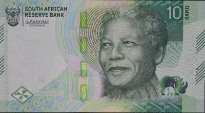 South Africa 10 Rand - Nelson Mandela - Black Rhinoceros - 2023 - AD-A Series