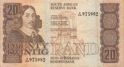 South Africa 20 Rand - Jan Van Riebeeck - ND (1984) - Remplacement - P.121