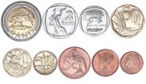 South Africa Set 1 Cent to 5 Rand - 9 coins - 1990 to 2016 - AU