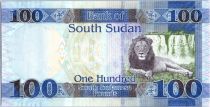 South Sudan 100 Pounds, Dr John Garang de Mabior - Lion - 2015