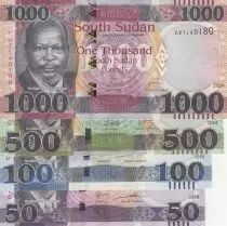 South Sudan Series of 4 banknotes: 50, 100, 500, 1000 pounds - J. Garang de Mabior - 2019-2024