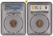 Spagna 1 centimo - Alfonso XIII  -1906 - PCGS 64RD
