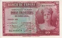 Spagna 10 Pesetas - Woman head - 1935 - P.86