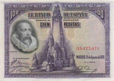 Spagna 100 Pesetas - Cervantes - 1928 - P.76