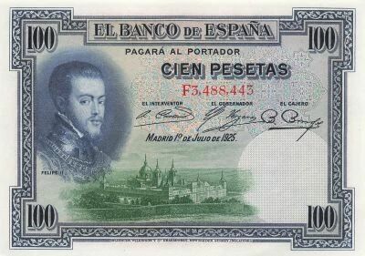 Spagna 100 Pesetas - Felipe II - 1925 - P.69