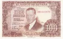 Spagna 100 Pesetas - J.R. de Torres -  1953 - Serial 2B - P.145