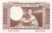 Spagna 100 Pesetas - J.R. de Torres -  1953 - Serial 3J