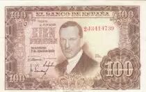 Spagna 100 Pesetas - J.R. de Torres - 07-04-1953 - Serial 2J