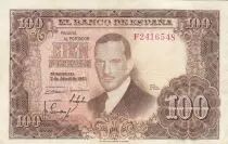Spagna 100 Pesetas - J.R. de Torres - 07-04-1953 - Serial F2
