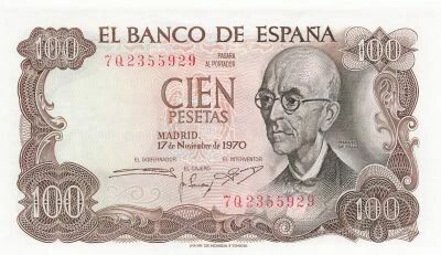 Spagna 100 Pesetas - Manuel de Falla - 1970 - P.152