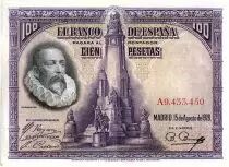 Spagna 100 Pesetas M. De Cervantes - 1928 - Serial A - XF - P.76