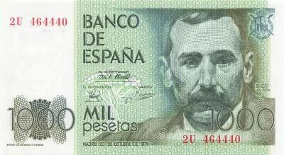 Spagna 1000 Pesetas - Benito Perez Galdos - 1979 - P.158