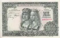 Spagna 1000 Pesetas - Catholics kings - Coat of arms - 1957 - P.78