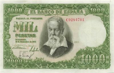 Spagna 1000 Pesetas - Joaquin Sorolla - 1951 - P.143