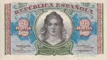 Spagna 2 Pesetas - Woman - Toledo bridge - 1938 - P.95