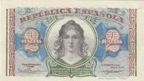 Spagna 2 Pesetas - Woman - Toledo bridge - 1938 - P.95