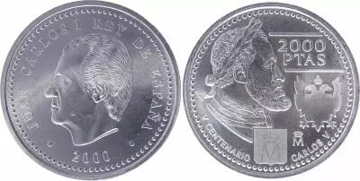 Spagna 2000 Pesetas Charles V - 2000