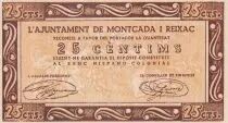 Spagna 25 Centims - Montcada I Reixac - 1937