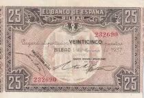 Spagna 25 Pesetas - Bilbao - 1937 - P.S563