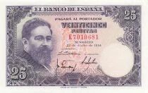 Spagna 25 Pesetas - Isaac Albeniz - 1954 - P.147
