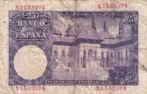 Spagna 25 Pesetas Isaac Albeniz - Sarial L - 1954